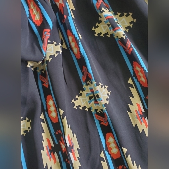 Bundle Only: Nicola Aztec print chiffon Flattering Flowy Midi women’s dress Sz M - Picture 11 of 13